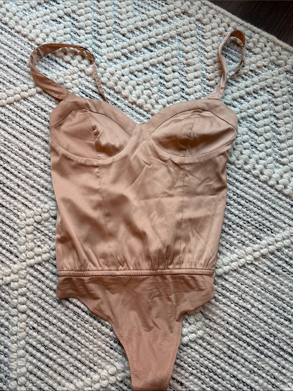 Abercrombie & Fitch Nude/Tan One-Piece Bodysuit - size small